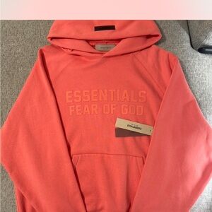 Fear of God ESSENTIALS Coral/Pink Hoodie